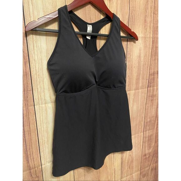 Flexees Large Fat Free Dressing Racer Back Tank Black 4166 - Picture 2 of 4